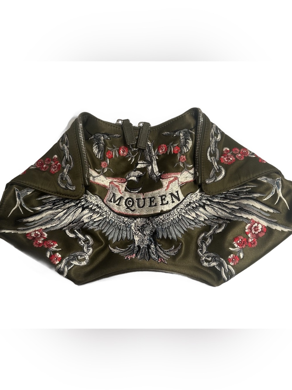 Alexander McQueen De Manta Embroidered Skull Clutch – Rare